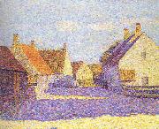 Paul Baum Dichtbebaute Dorfstrasse in Holland bei Nachmittagssonne oil painting